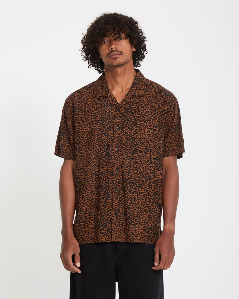 Utopias Print Hemd - Brown Horn