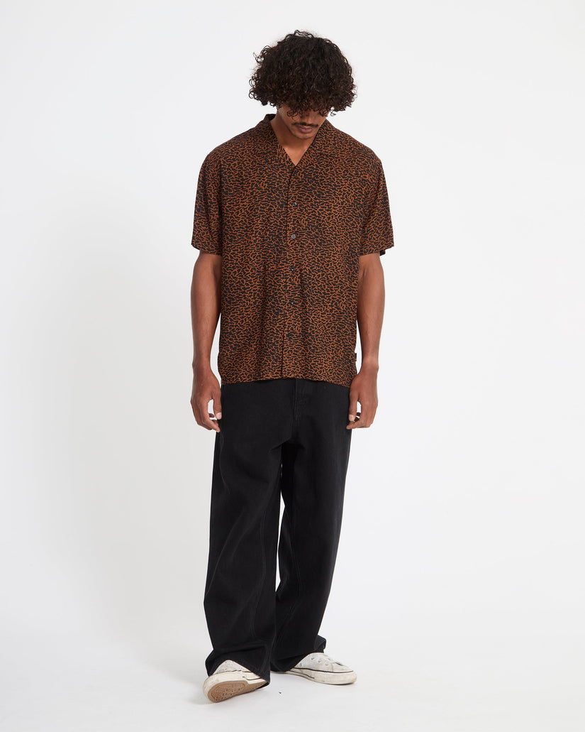 Utopias Print Hemd - Brown Horn