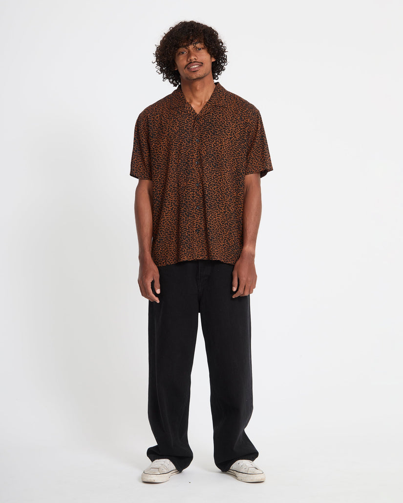 Utopias Print Hemd - Brown Horn