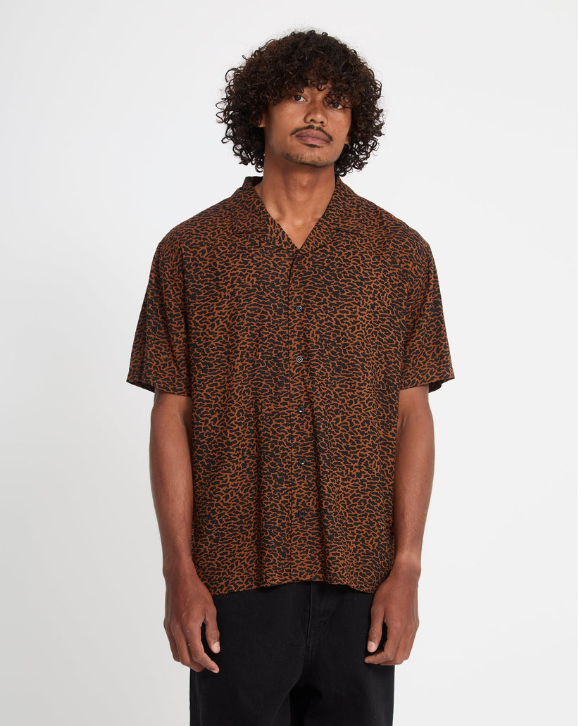 Utopias Print Hemd - Brown Horn