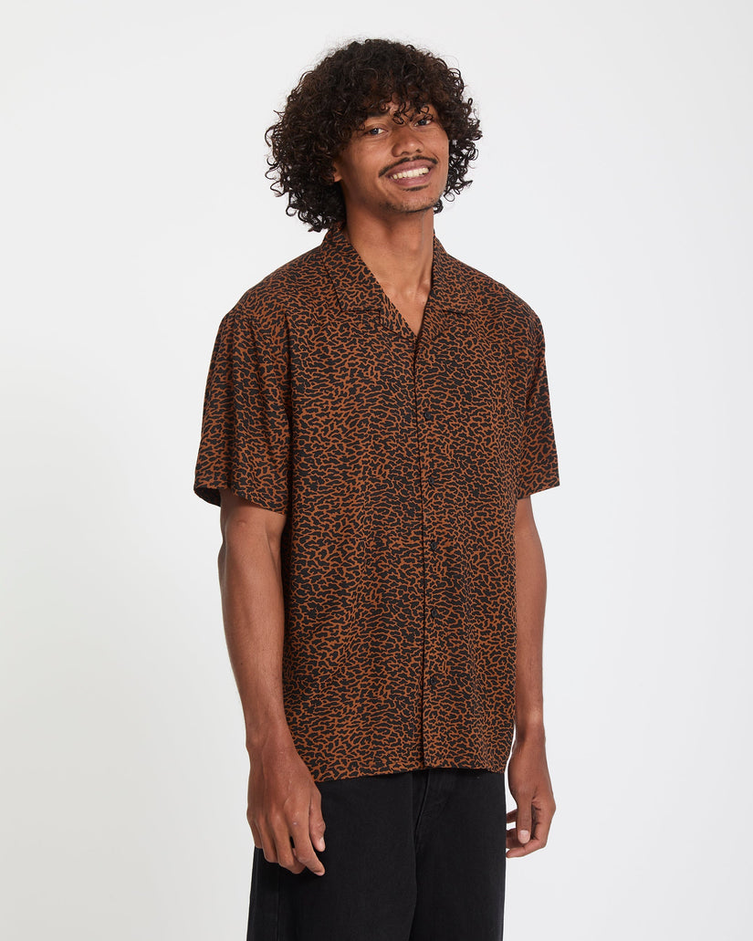 Utopias Print Hemd - Brown Horn
