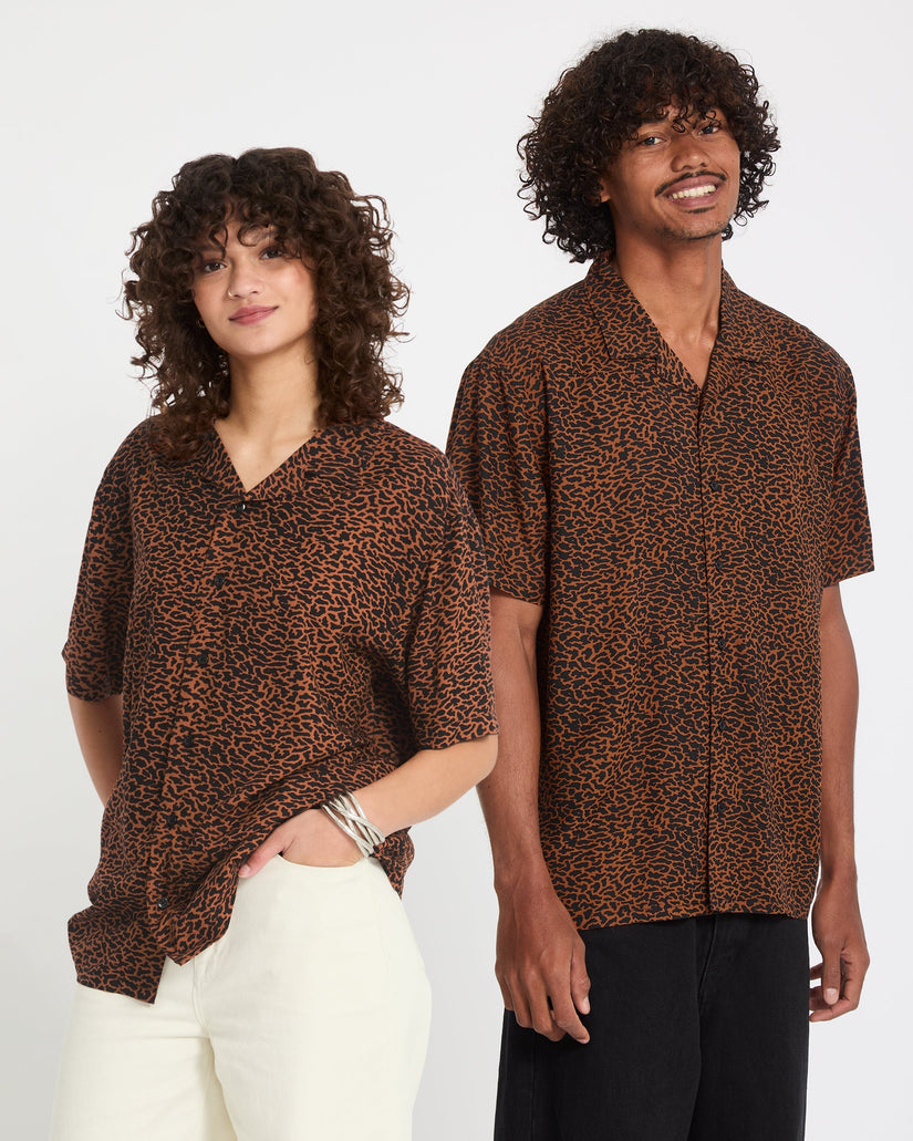 Utopias Print Hemd - Brown Horn