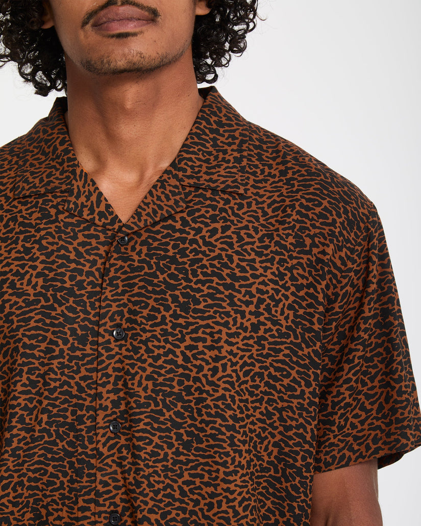 Utopias Print Hemd - Brown Horn