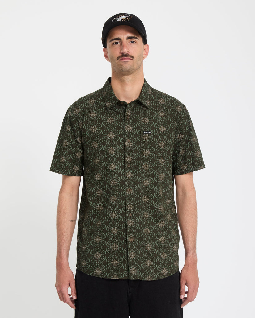 Scaler Stone Woven Hemd - Squadron Green