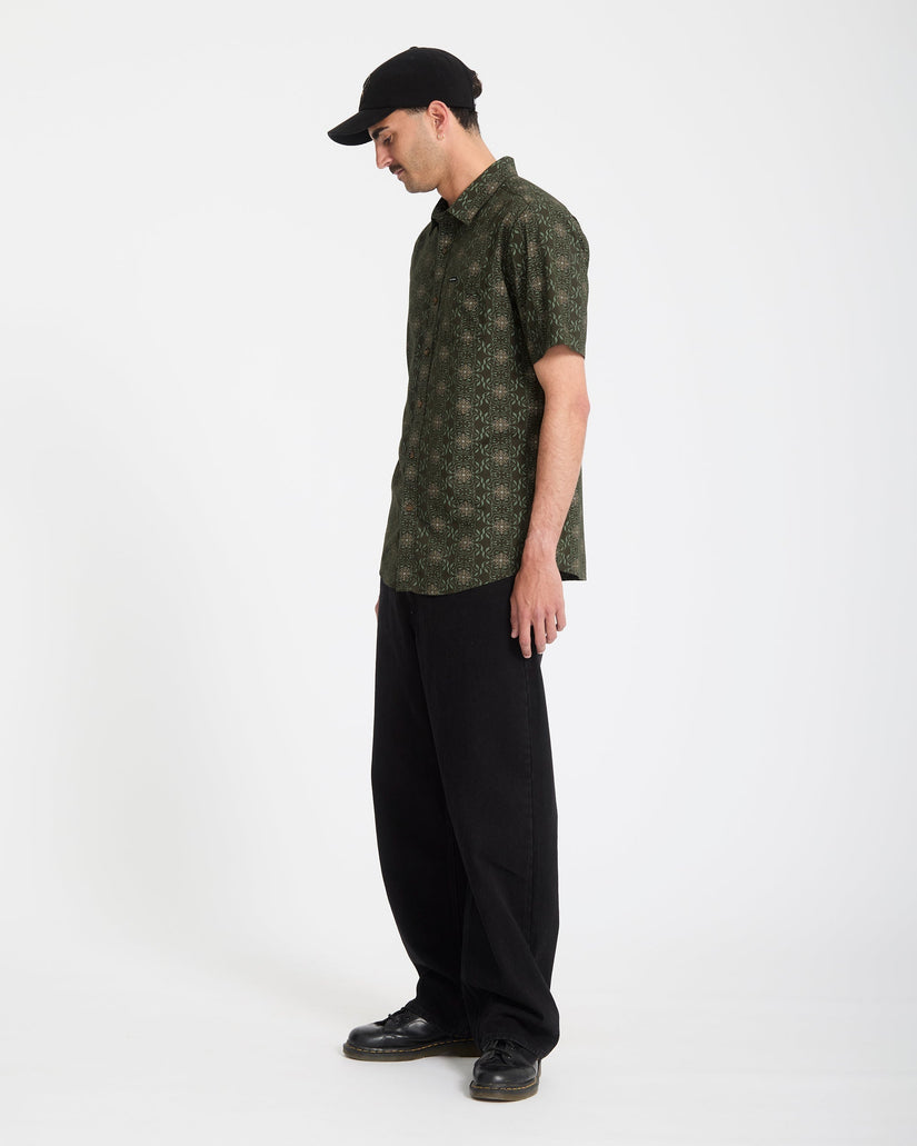 Scaler Stone Woven Hemd - Squadron Green