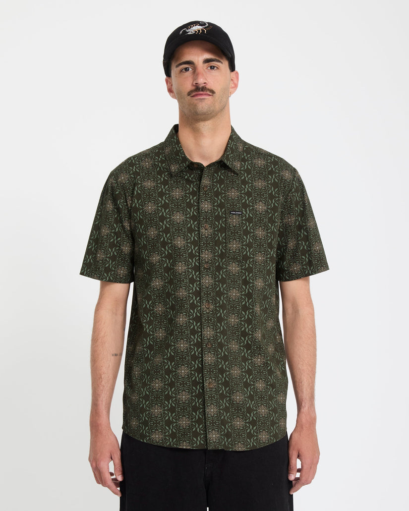 Scaler Stone Woven Hemd - Squadron Green