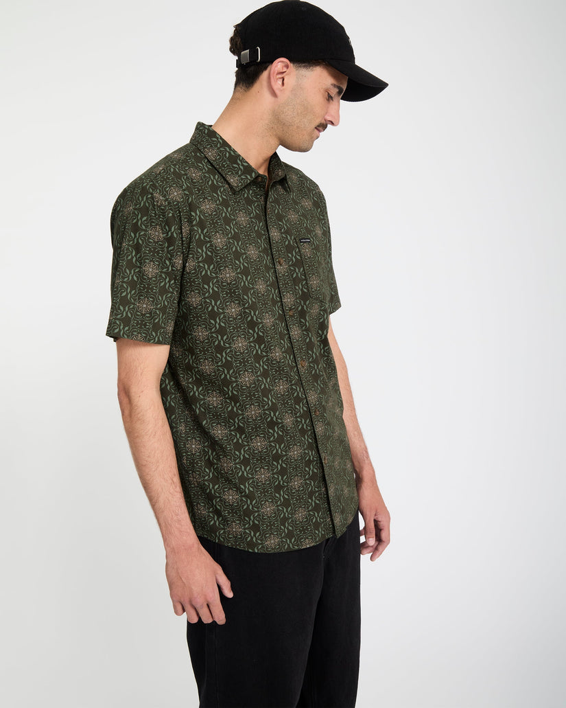 Scaler Stone Woven Hemd - Squadron Green