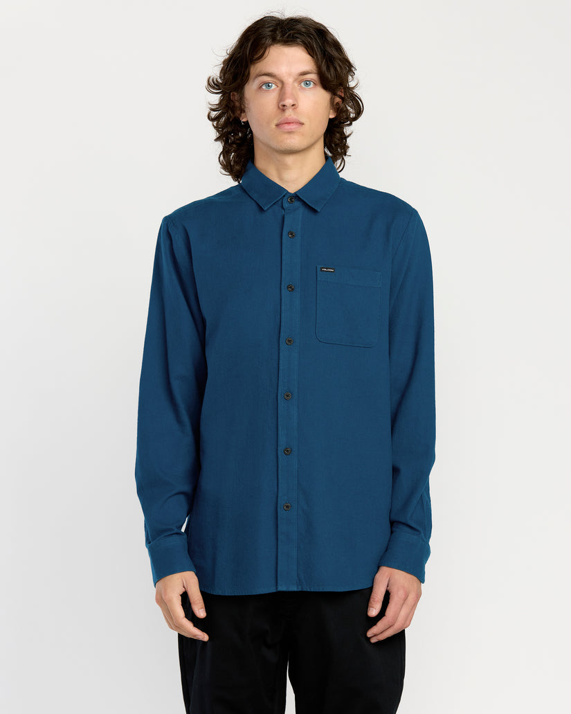 Caden Unifarbenes Hemd - Cosmic Blue
