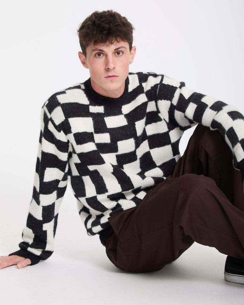 Carrau Check Pullover - Black