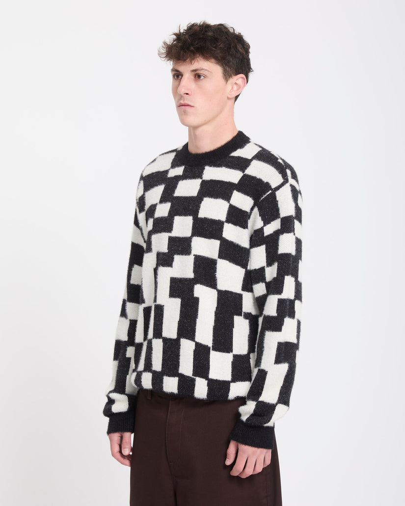 Carrau Check Pullover - Black