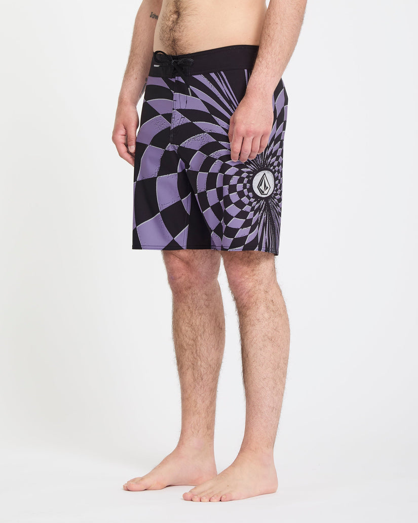 Spiral Stn Mod 19" Boardshorts - Violet
