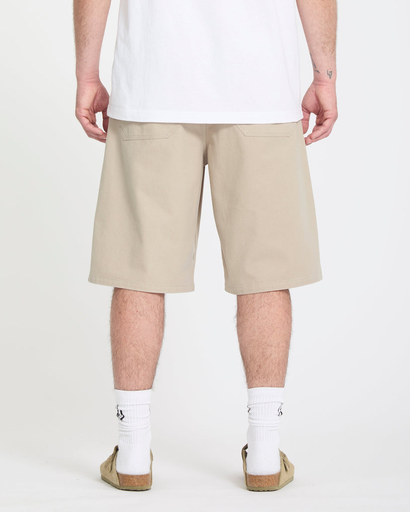 Chillow Pleat 24" Elasticated Waist Chino-Shorts - Light Khaki