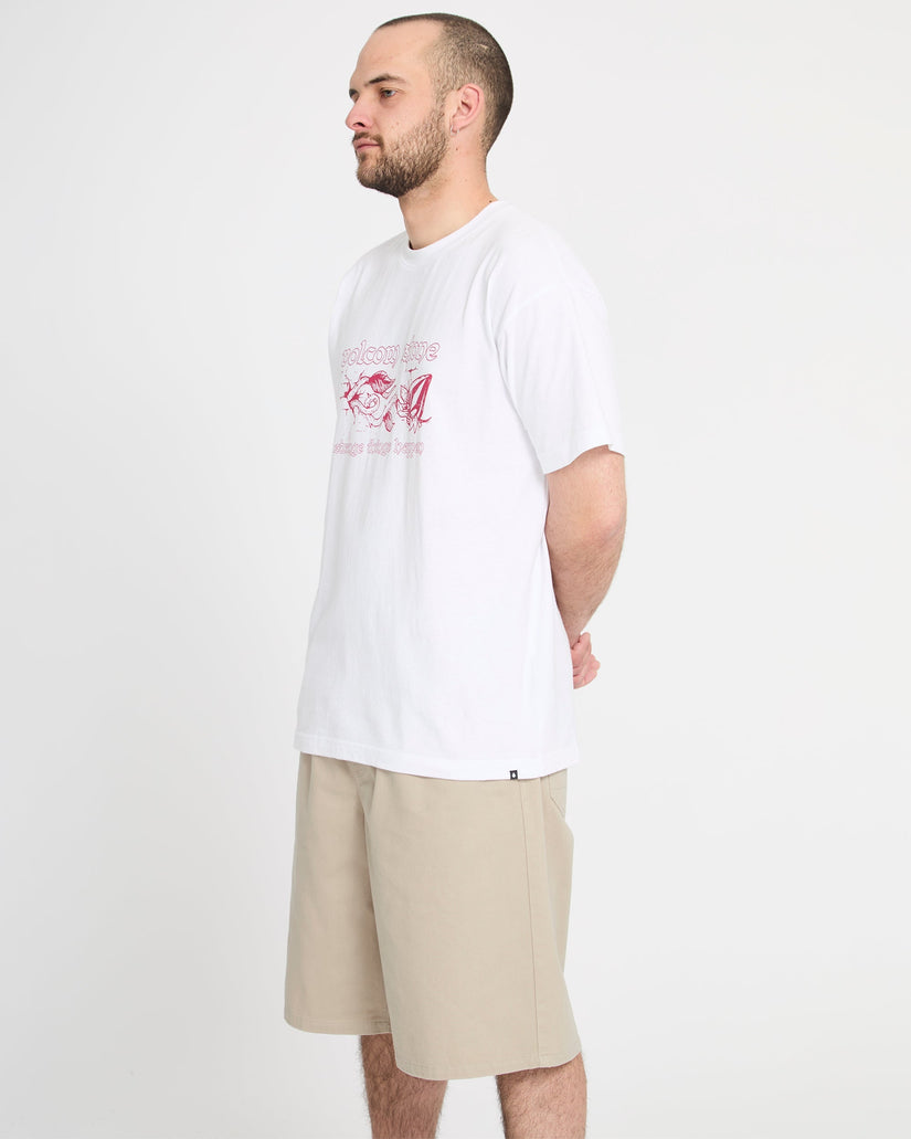 Chillow Pleat 24" Elasticated Waist Chino-Shorts - Light Khaki