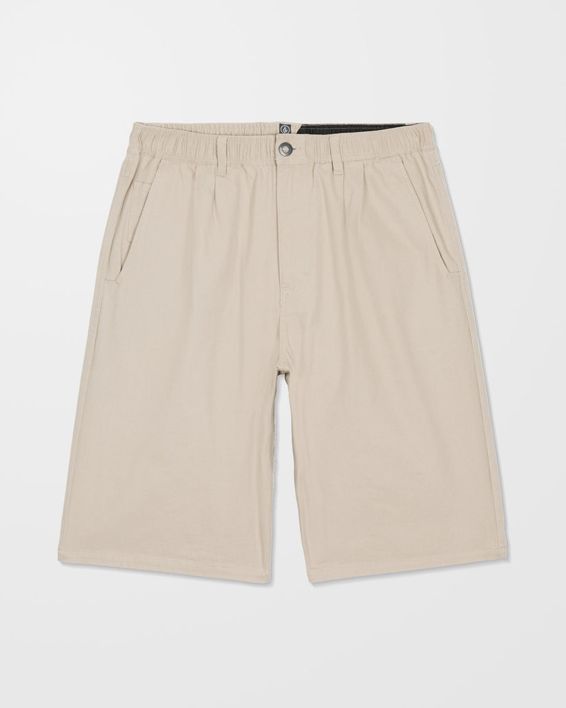 Chillow Pleat 24" Elasticated Waist Chino-Shorts - Light Khaki