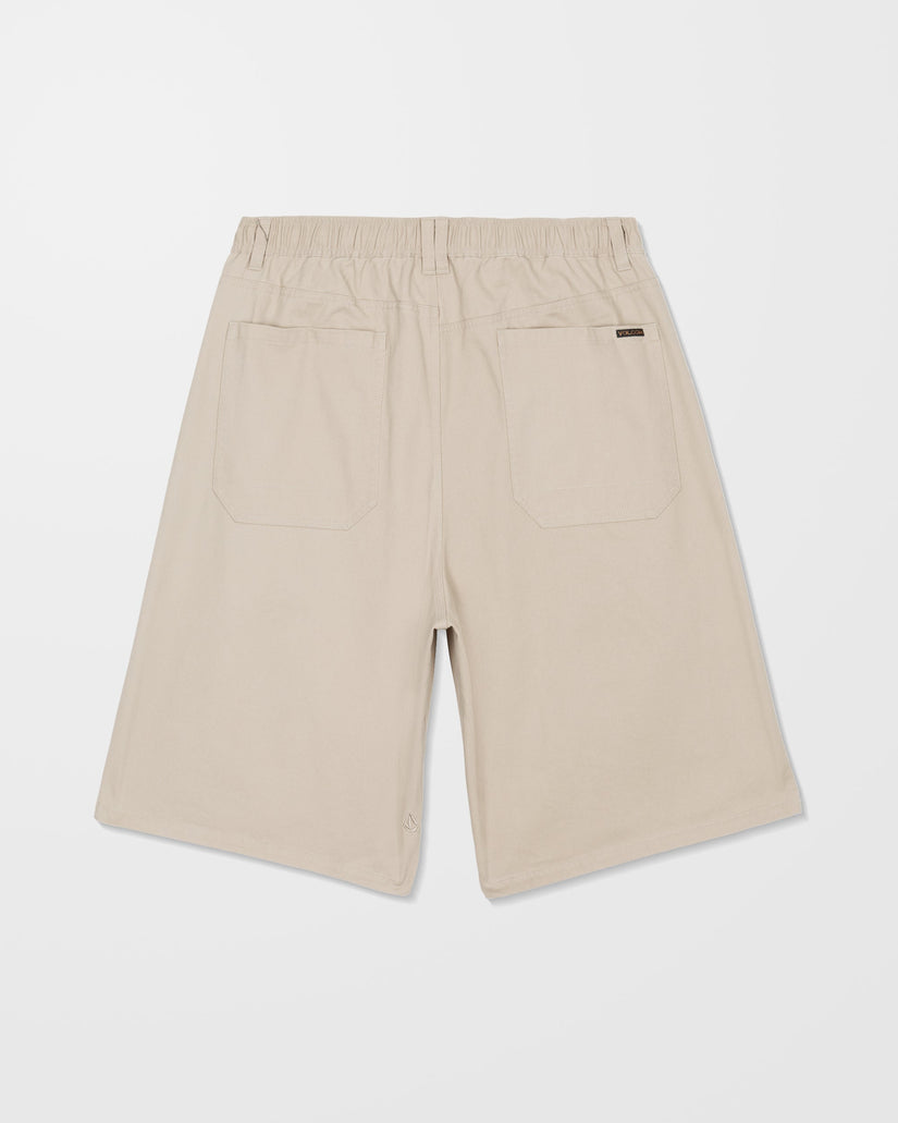 Chillow Pleat 24" Elasticated Waist Chino-Shorts - Light Khaki