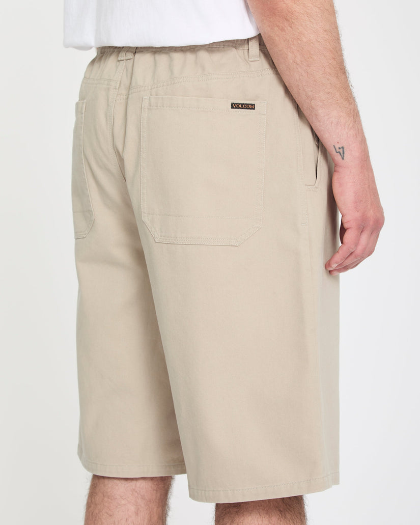 Chillow Pleat 24" Elasticated Waist Chino-Shorts - Light Khaki