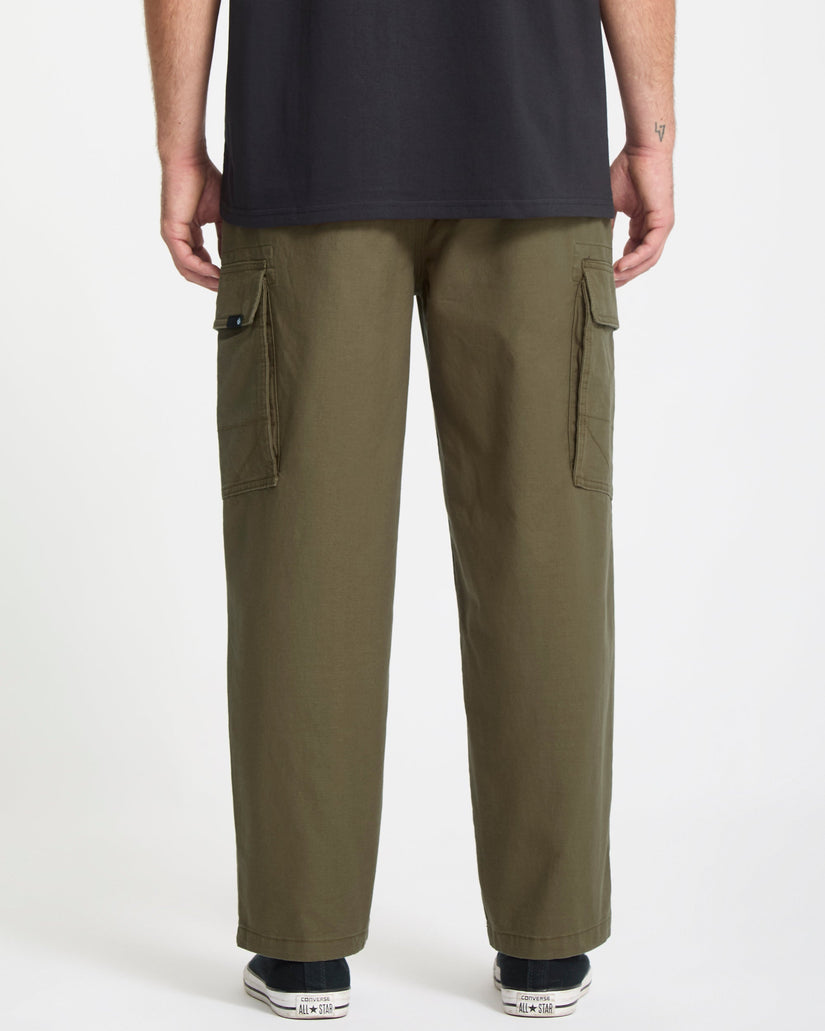 Billow Tapered Elasticated Waist Cargohose - Sage Leaf