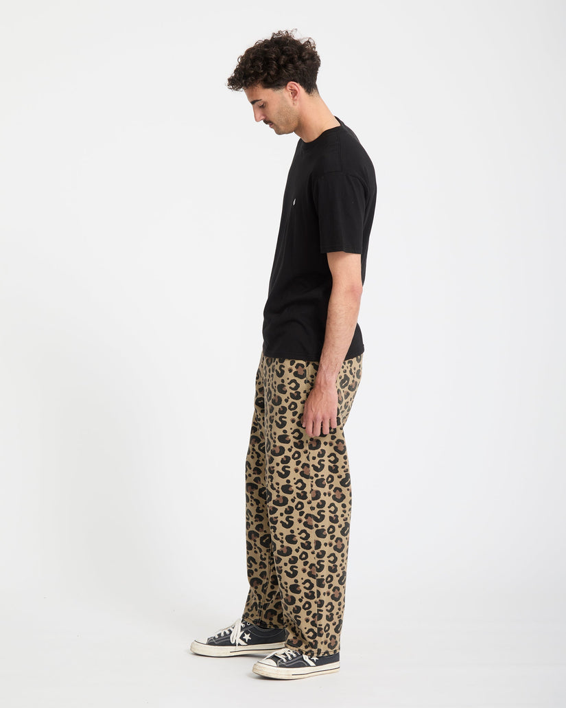Freazy Loose Elasticated Waist Jeans - Cheetah