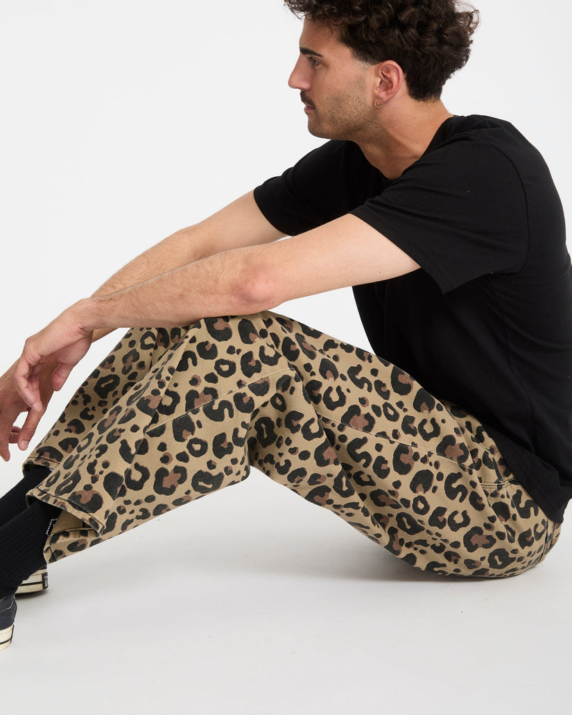 Freazy Loose Elasticated Waist Jeans - Cheetah