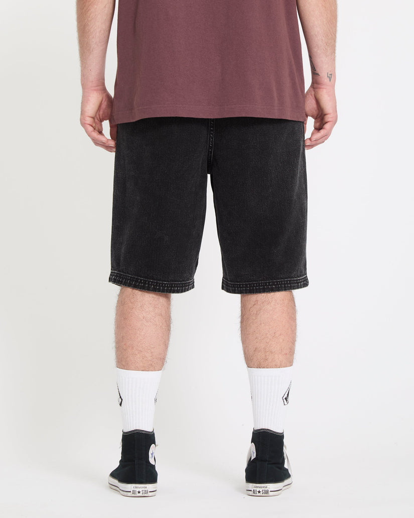 Freazy 22" Denim Elasticated Waist Shorts - Blackity Black