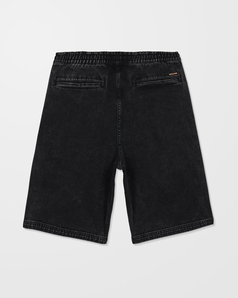 Freazy 22" Denim Elasticated Waist Shorts - Blackity Black