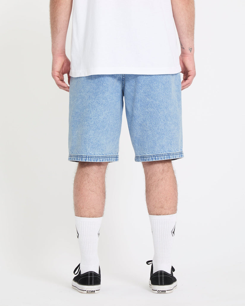 Freazy 22" Denim Elasticated Waist Shorts - Pale Aqua