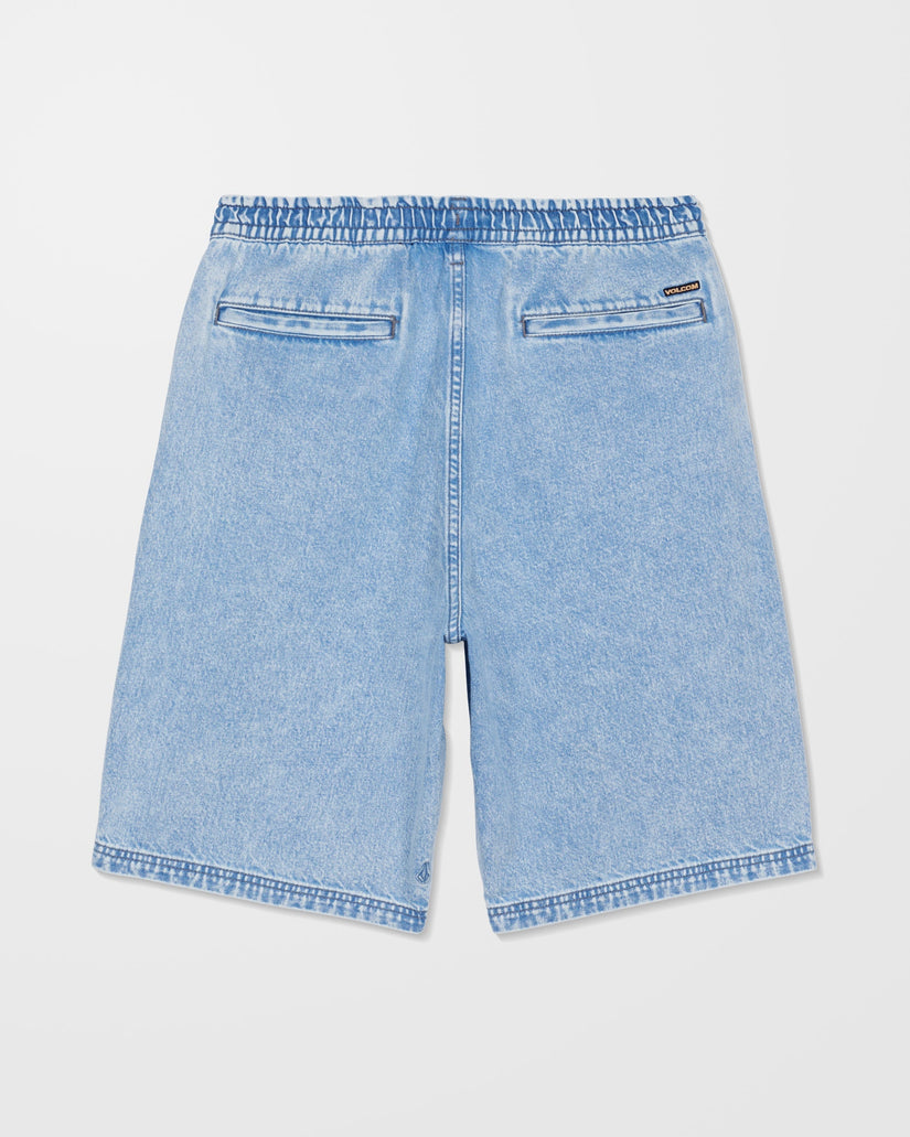 Freazy 22" Denim Elasticated Waist Shorts - Pale Aqua