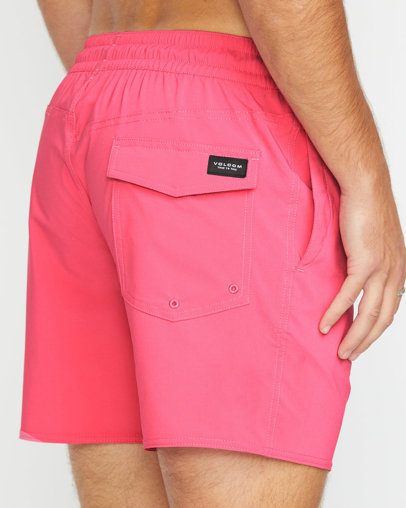 Lido Solid Trunk 16" Boardshorts - NEON PINK