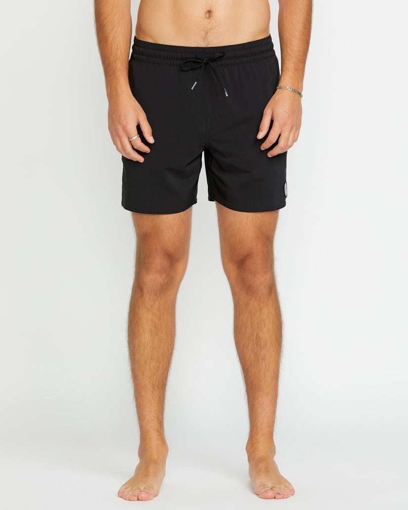 Lido Solid Trunk 16" Boardshorts - Black