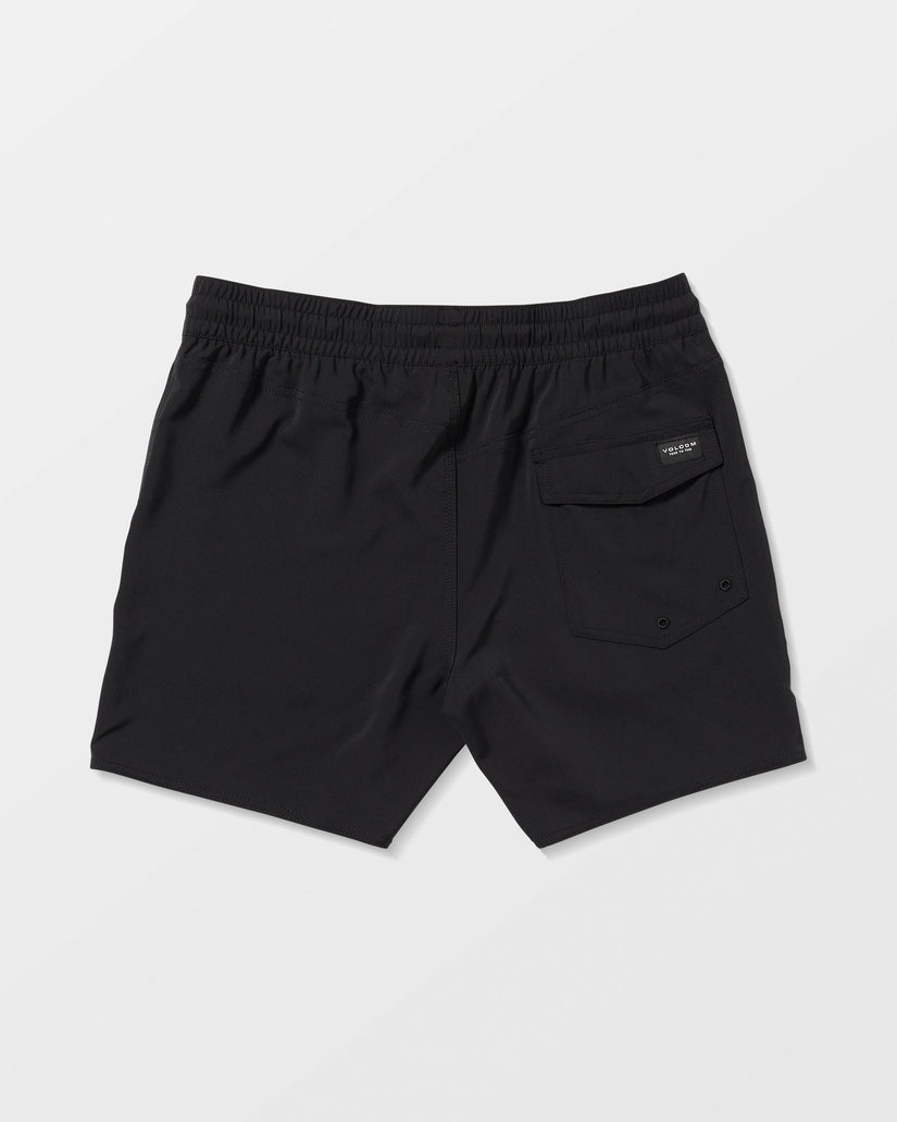 Lido Solid Trunk 16" Boardshorts - Black