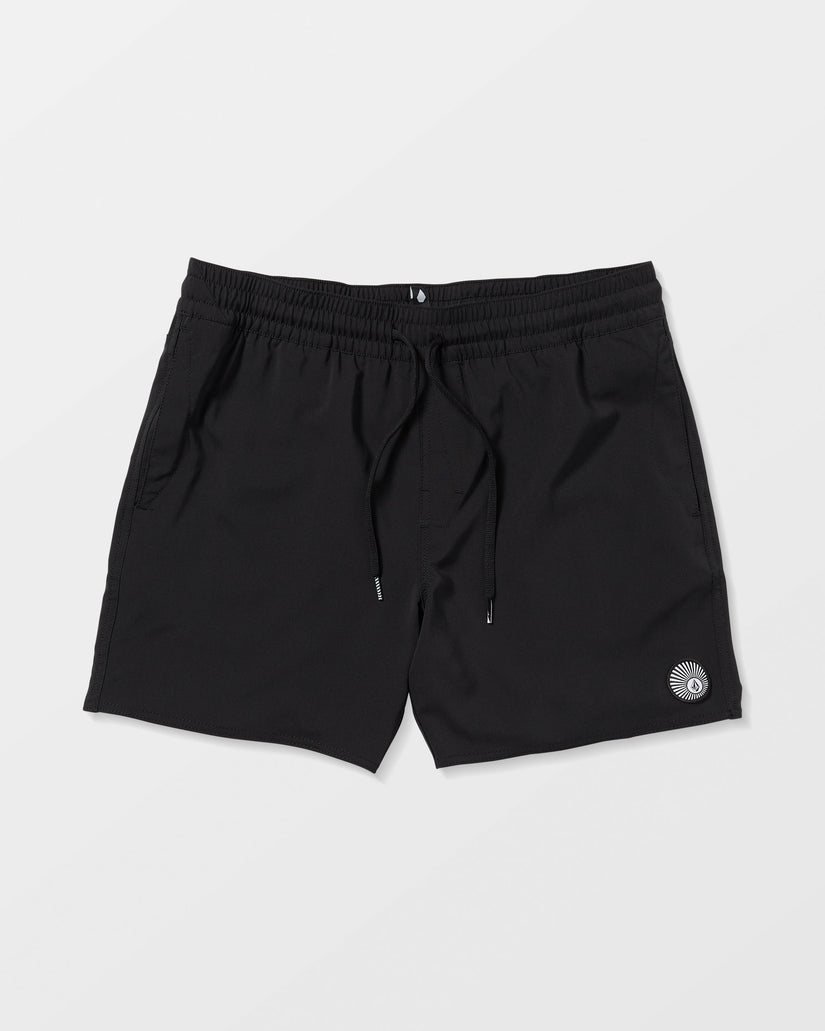 Lido Solid Trunk 16" Boardshorts - Black