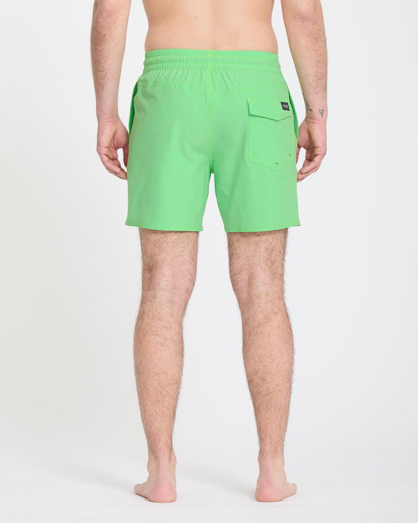 Lido Solid Trunk 16" Boardshorts - Island Green