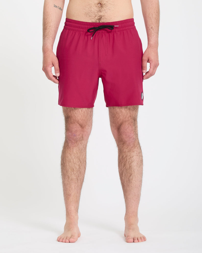 Lido Solid Trunk 16" Boardshorts - Sangria