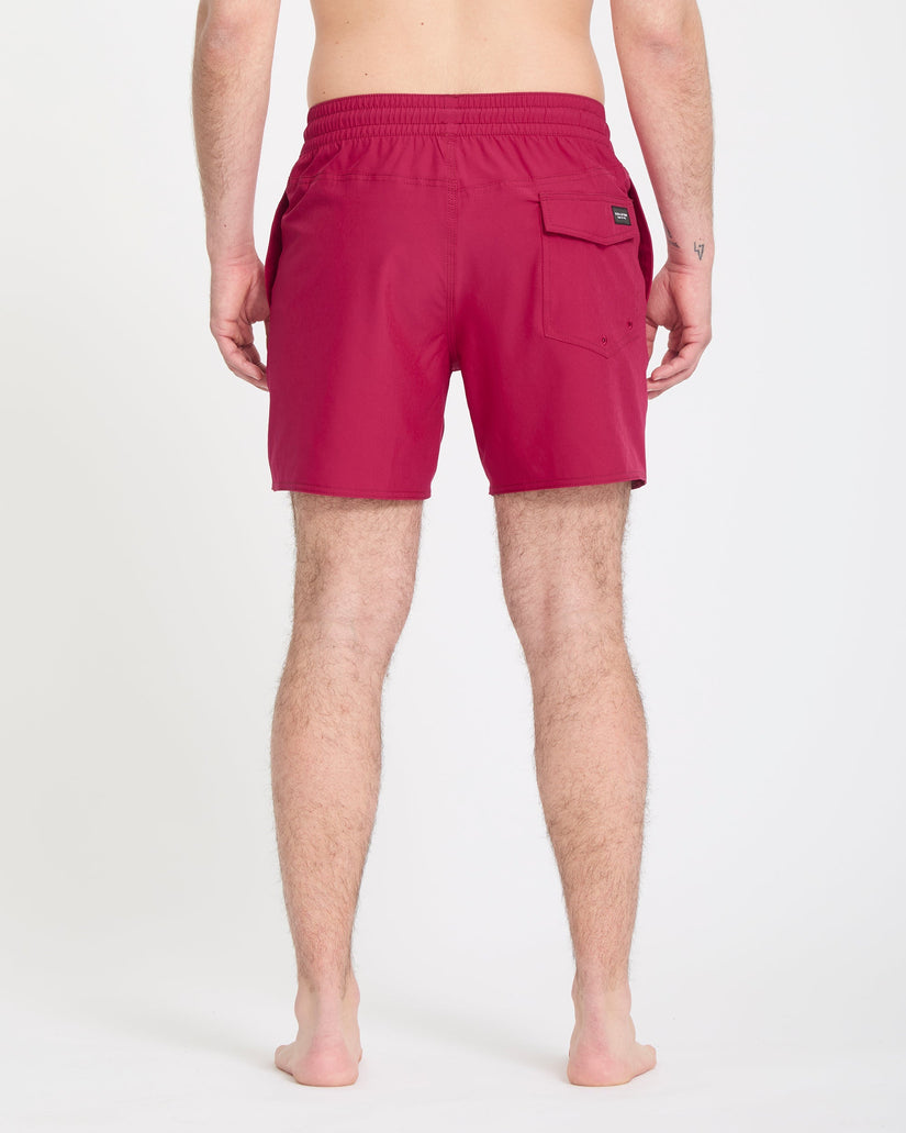 Lido Solid Trunk 16" Boardshorts - Sangria