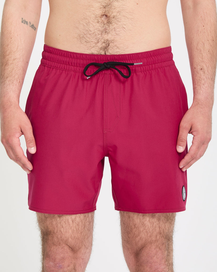 Lido Solid Trunk 16" Boardshorts - Sangria