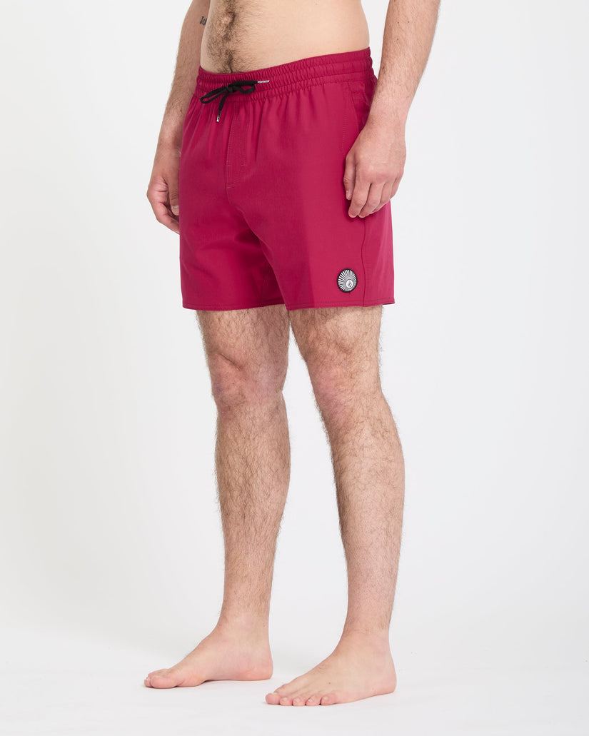 Lido Solid Trunk 16" Boardshorts - Sangria