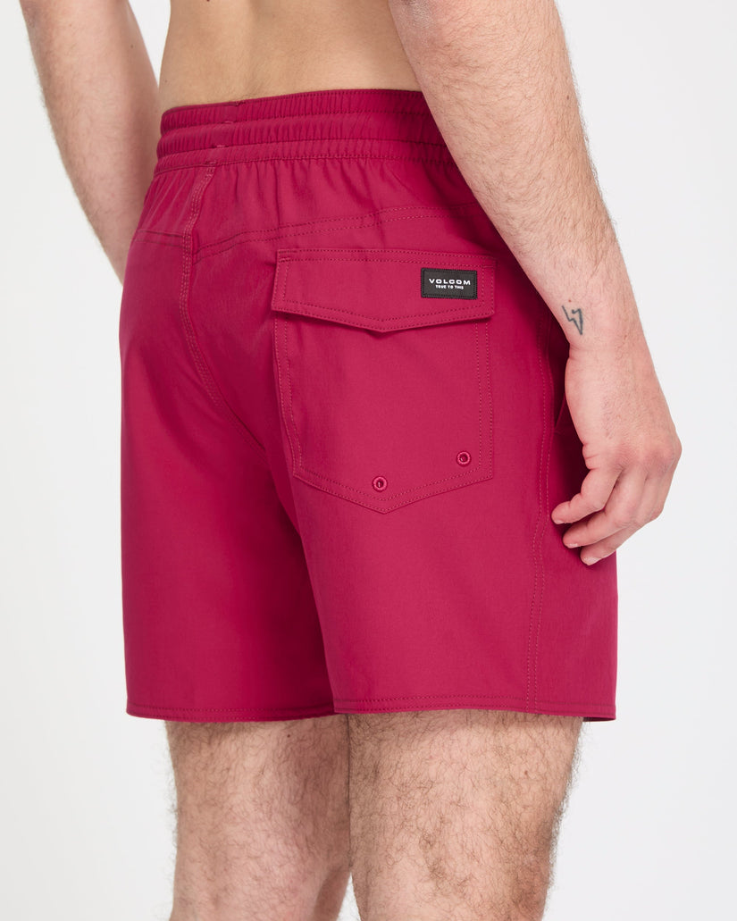 Lido Solid Trunk 16" Boardshorts - Sangria