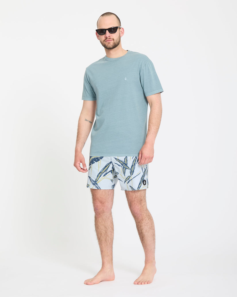 Lido Print Trunk 16" Boardshorts - Light Blue Acid