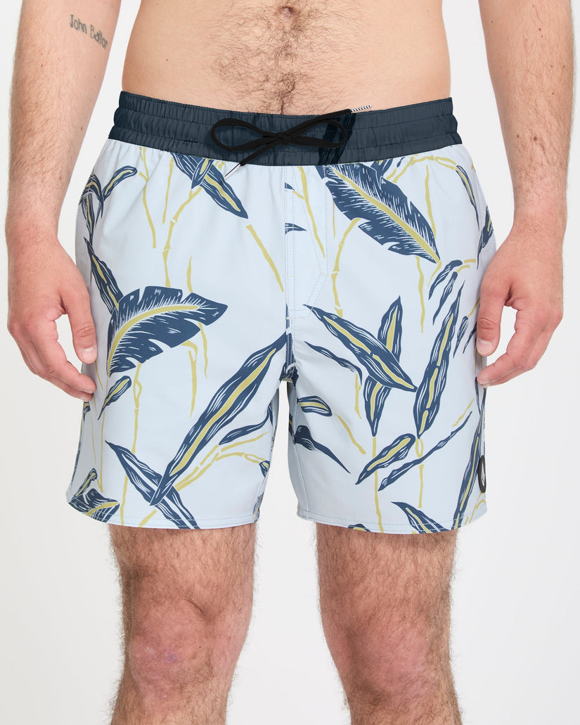 Lido Print Trunk 16" Boardshorts - Light Blue Acid