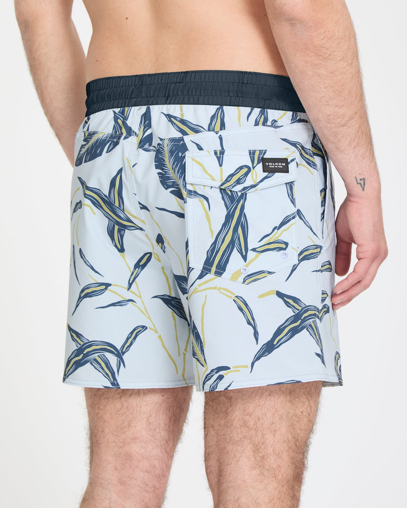 Lido Print Trunk 16" Boardshorts - Light Blue Acid