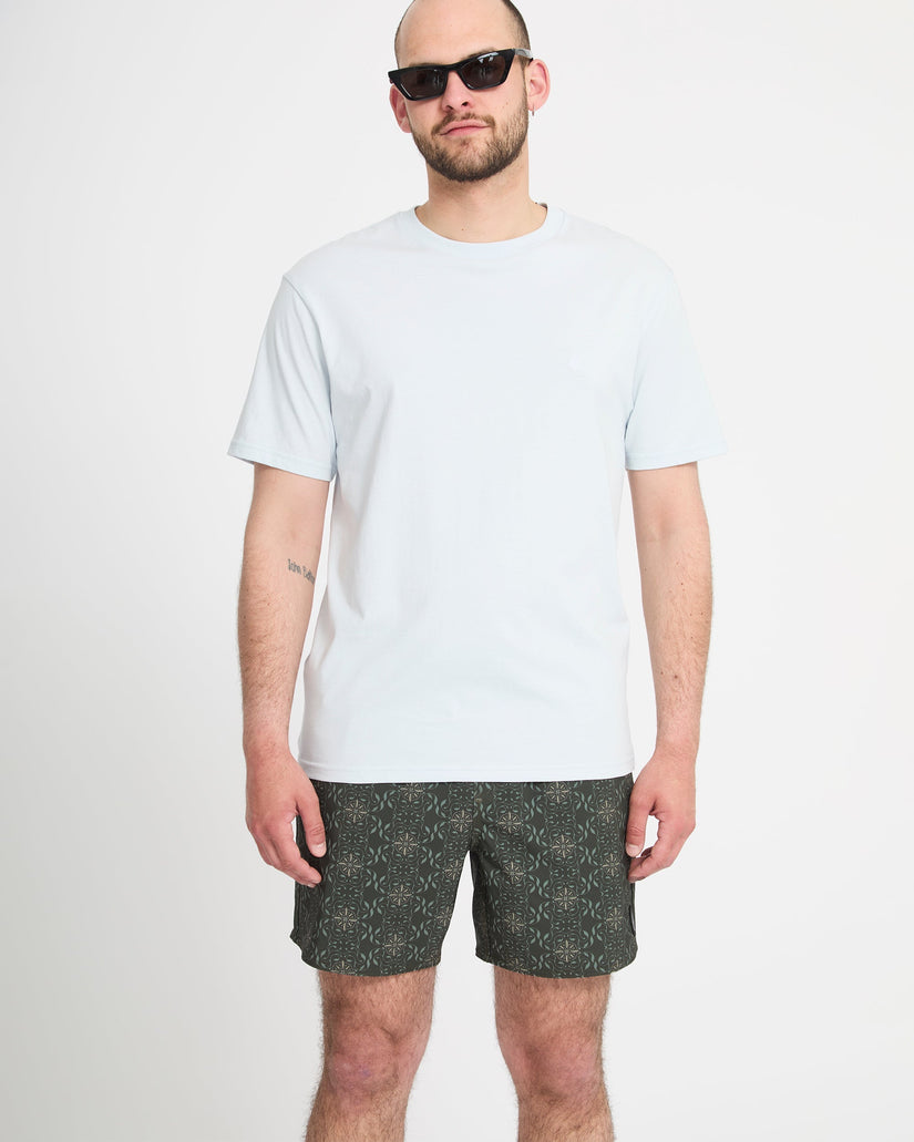 Lido Print Trunk 16" Boardshorts - Squadron Green