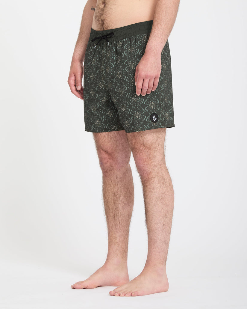 Lido Print Trunk 16" Boardshorts - Squadron Green