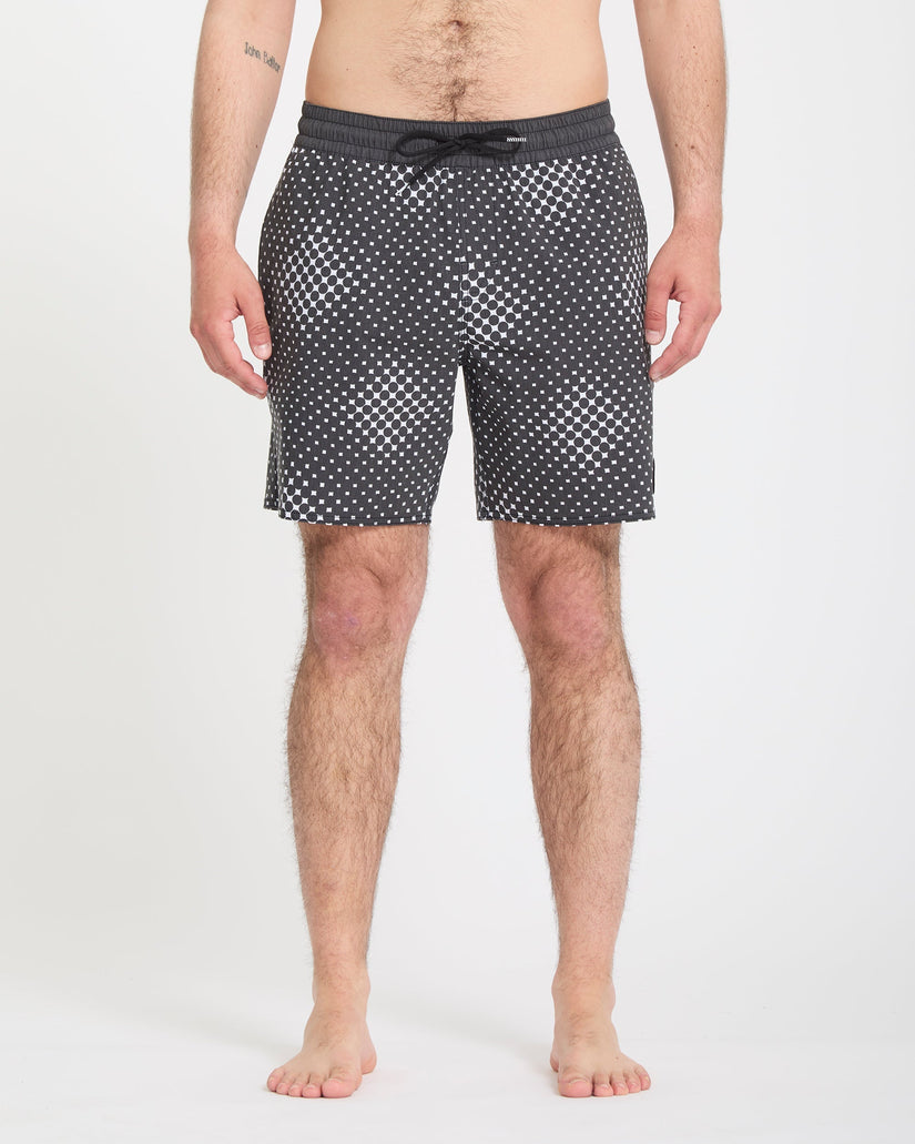 Psyche Cotton Trunk 17" Boardshorts - Matte Black