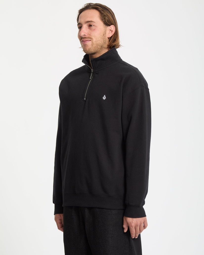 Single Stone Zip-Sweatshirt Mit - Black