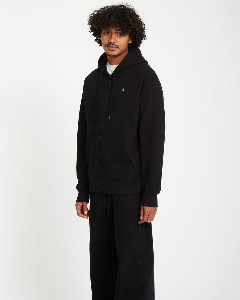 Single Stone Full Zip Kapuzenpullover - BLACK