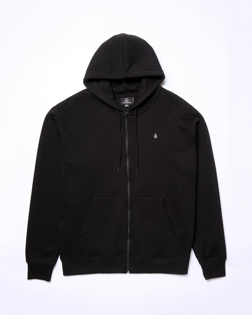 Single Stone Full Zip Kapuzenpullover - BLACK