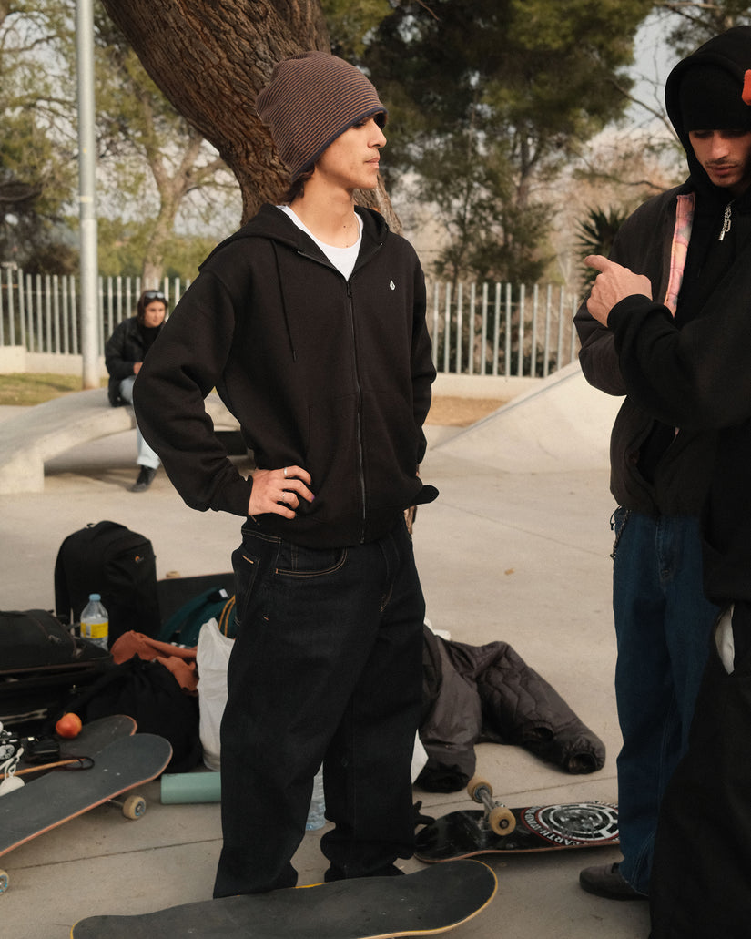 Single Stone Full Zip Hoodie - Black
