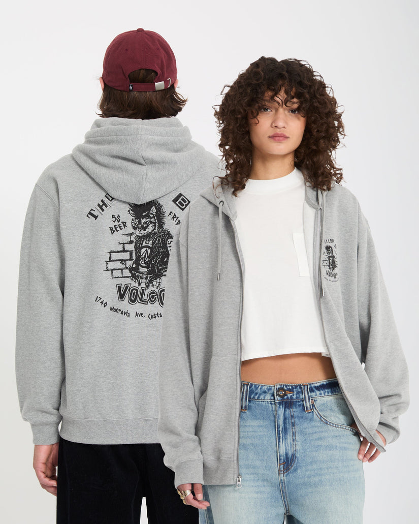 Catastrophy Zip Hoodie - Heather Grey