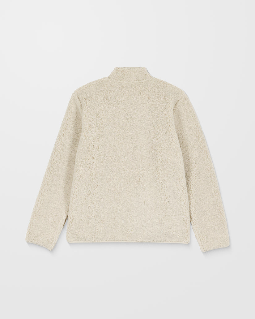 Muzzer Fuzzar Zip-Sherpa-Sweatshirt - Stone