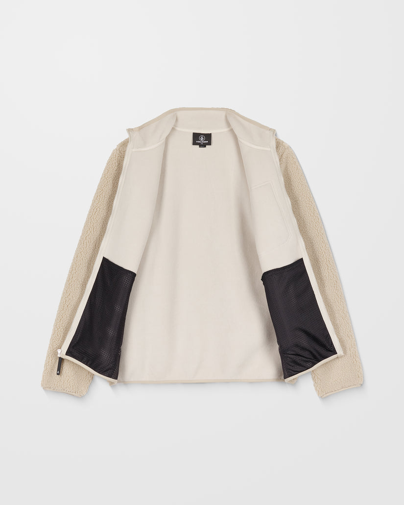 Muzzer Fuzzar Zip-Sherpa-Sweatshirt - Stone
